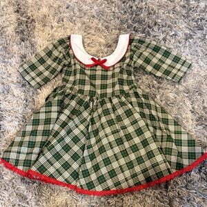 Plaid Green and Red Kids Dress